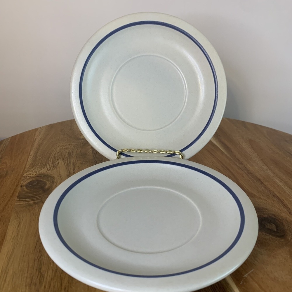 2 Vintage Pfaltzgraff Yorktowne Blue Pattern Saucer 6.25in Plate REPLACEMENTS
